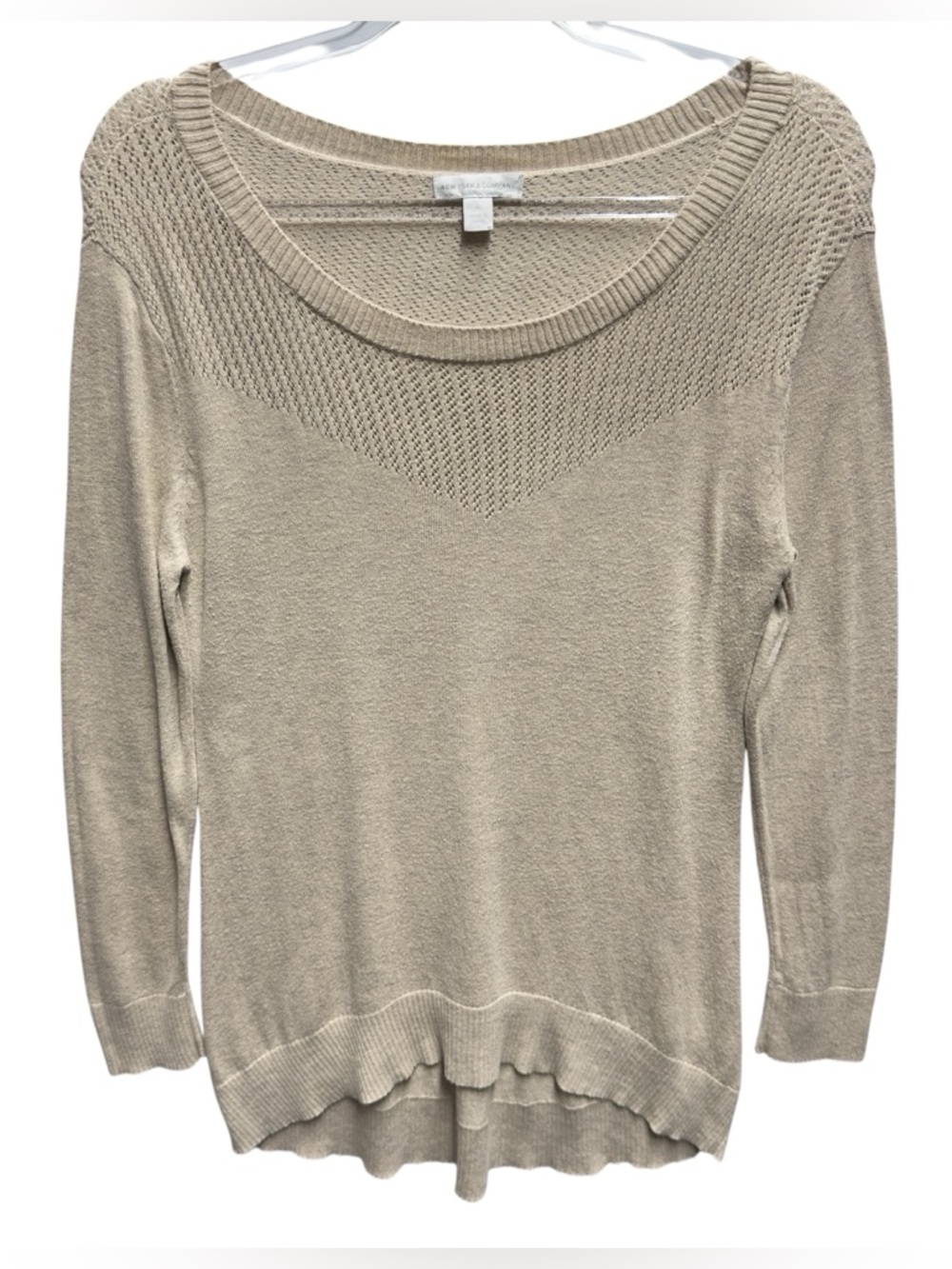 Cotton Knit Crochet Open Stitch Sweater Pullover Jumper